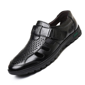 New Hollow Out Men Genuine Leather Sandals