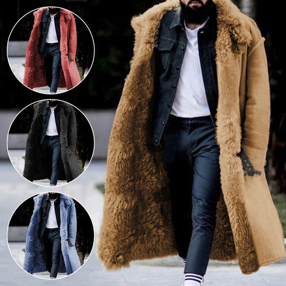 Fashion Winter Faux Fur Male Coat