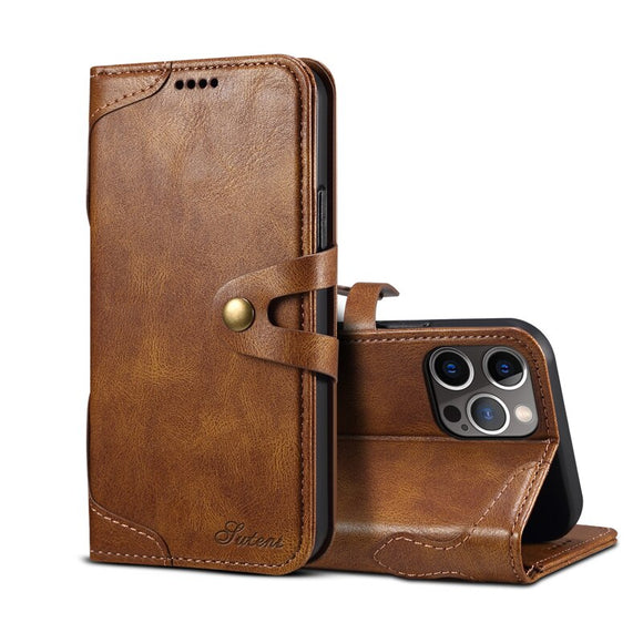 Leather Wallet Book Stand Flip Clip Cover With Card Slot for iPhone 14 13 12