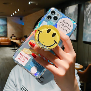 Zicowa Phone Case - Vintage Label smile stand holder Phone Cases on For iPhone 12 Series