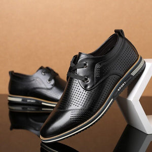 Zicowa Men Shoes - Breathable Slip On Black Driving Shoes