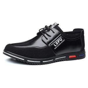 Genuine Leather Breathable Slip On Black Driving Shoes