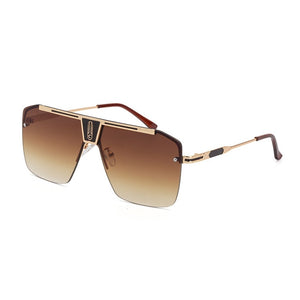 Zicowa Sunglasses - Metal Frame Gold Tea Luxury High Quality Driving Eyewear