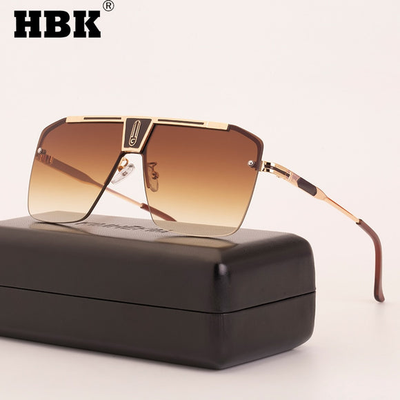 Zicowa Sunglasses - Metal Frame Gold Tea Luxury High Quality Driving Eyewear