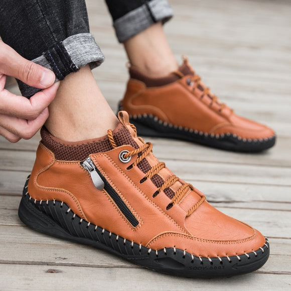 Zicowa Men Shoes - Handmade Genuine Leather Walking Shoes