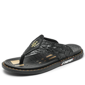 Crocodile Grain Slippers Summer Breathable Men Casual Shoes