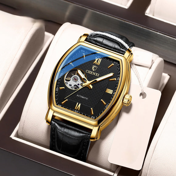 Male Square Hollow Out Automatic Fashion Watches