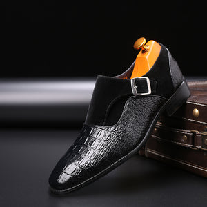 2019 Pointed Toe Formal Business Men Buckle Dress Leather