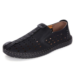 Genuine Leather Moccasins Light Breathable Slip on Boat Shoes