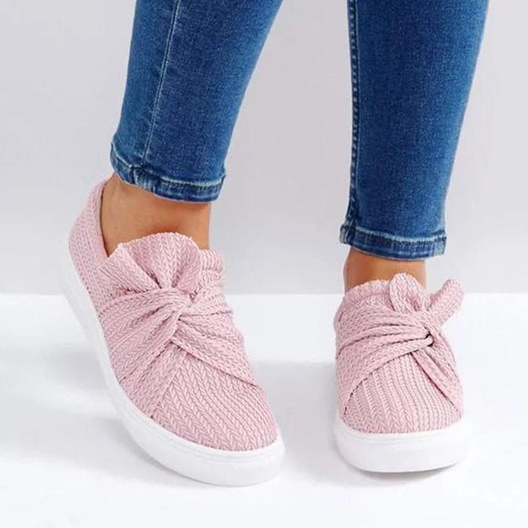 2019 New arrival Women's Knitted Twist Slip On Sneakers