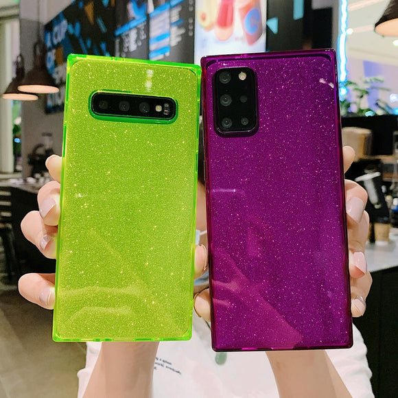 Zicowa Phone Case - Fluorescent Glitter Sticks Clear Phone Case For Samsung