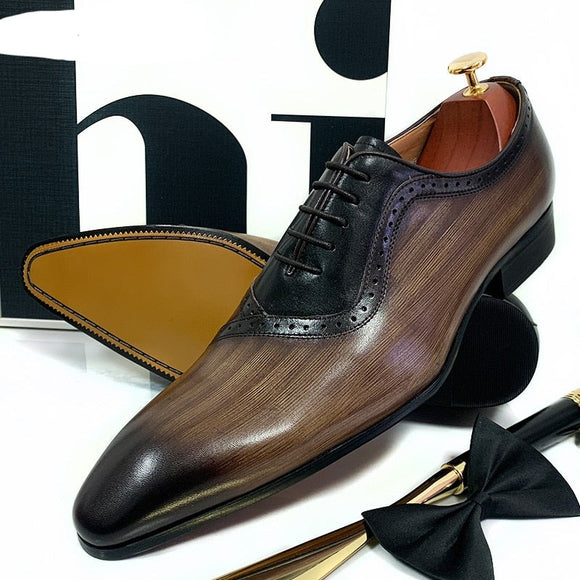 Luxury Men Oxord Genuine Leather Dress Shoes