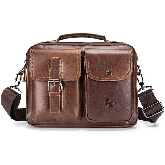 100% Genuine Leather Messenger Bag Men Shoulder Bag