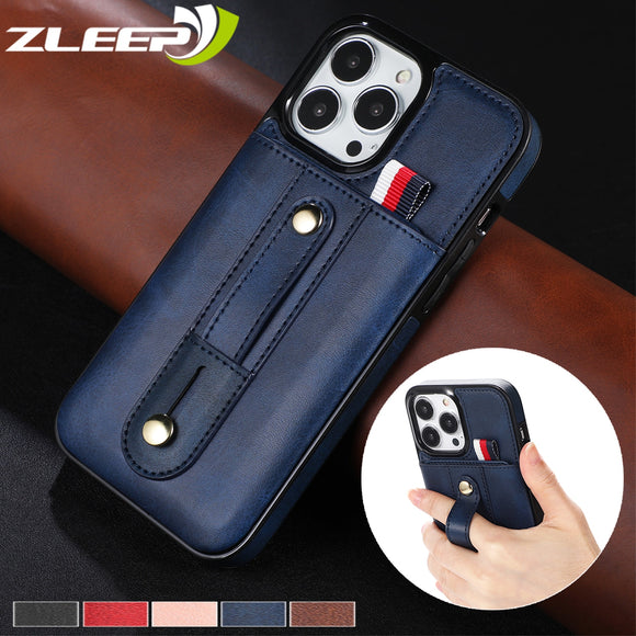 Leather Stand Holder Phone Case For iPhone 14 13 12