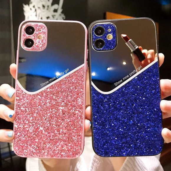 Zicowa Phone Case - Luxury Diamond Girly Makeup Mirror Phone Case For iphone 12 Series