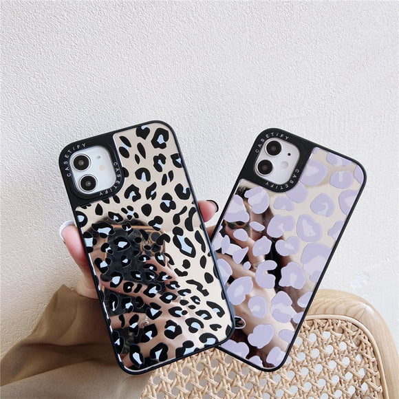 Zicowa Phone Case - Fashion Leopard Mirror Casetify Lovely Phone Case For iPhone 12 Series
