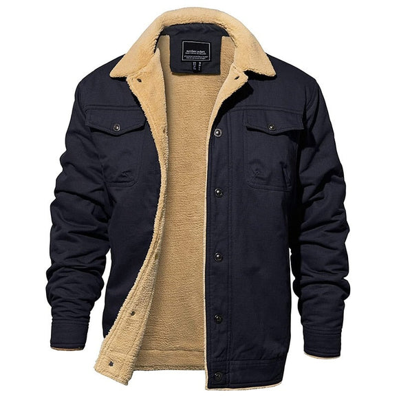 Casual Men's Cotton Sherpa Trucker Jacket