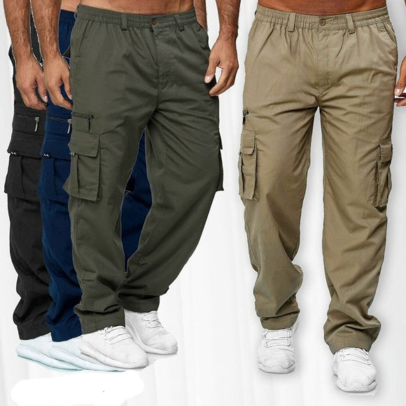 Casual Hip Hop Multi-pocket Loose Male Trousers