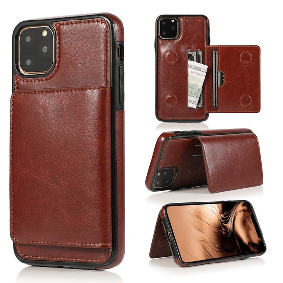 Leather Card Pocket Back Wallet Stand Case For iPhone 11 Pro Max X XR XS Max 7 8 Plus