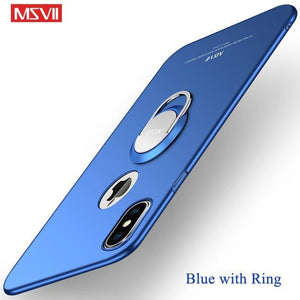 Luxury Ultra Thin Matte Magnetic Ring Holder Case For iPhone X XR XS MAX 7 8 Plus