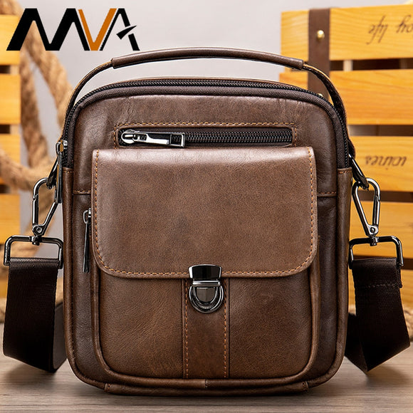 Men's Messenger Shoulder Genuine Leather Handbag