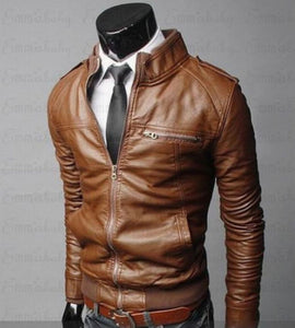 Autumn New Motorcycle Causal Vintage Leather Jacket