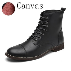 Zicowa Men Shoes - Genuine Leather Plus Velvet Fashion ManAnkle Boots