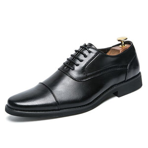 Men Dress Oxford Shoes Genuine Leather Formal Brogue Shoes