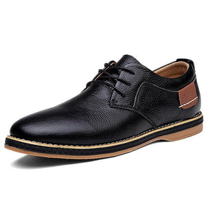 Zicowa Men Dress Genuine Leather Oxford Lace Up Casual Moccasins Comfortable Shoes