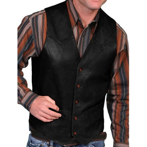 Men Punk Leather Vest