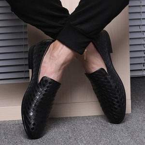 luxury Brand Men Loafers Braid Leather Oxfords Shoes