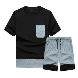Summer New Male T-shirts+Shorts Two Piece Set