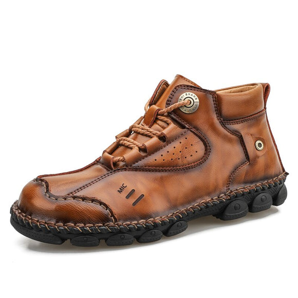 Zicowa Men Shoes - Men Non Slip Soft Casual Leather Boots
