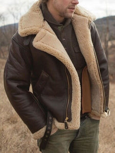 Fashion Leather Men Fur Winter Coat