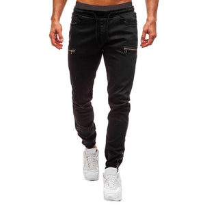 Men's Elastic Cuffed Pants Casual Drawstring Jeans