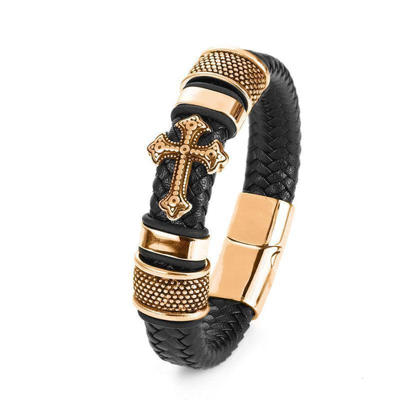 Fashion Classic Woven Leather Magnetic Hidden Safety Bracelet