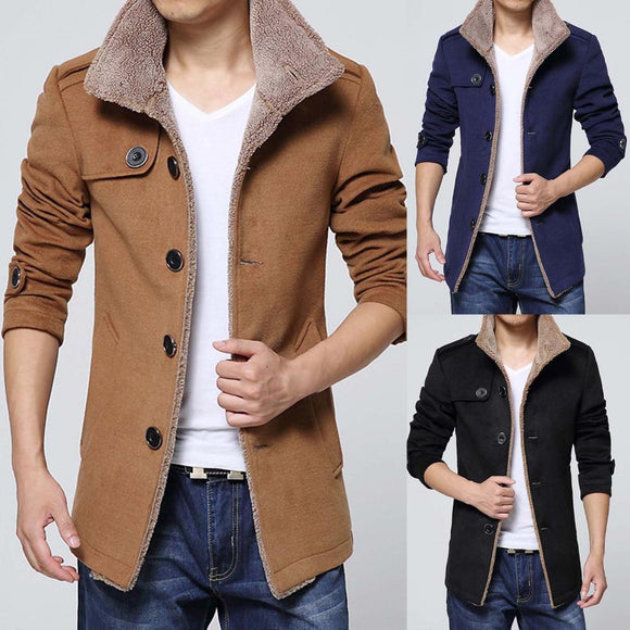 Single-breasted Button All Match Mid-length Coat