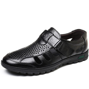 Breathable Hollow Mens Soft Sole Toe Cap Hole Leather Sandals(BUY 2 GET EXTRA 10% OFF,BUY 3 GET EXTRA 15% OFF)