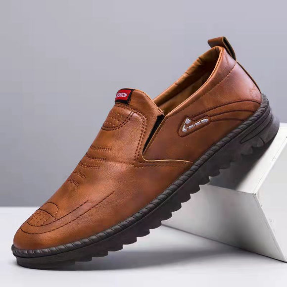 Slip-on Soft Leather Soft Sole Shallow Mouth Shoes