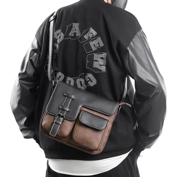 Men's Leather Shoulder Waist Bag Multi-function Chest Bag