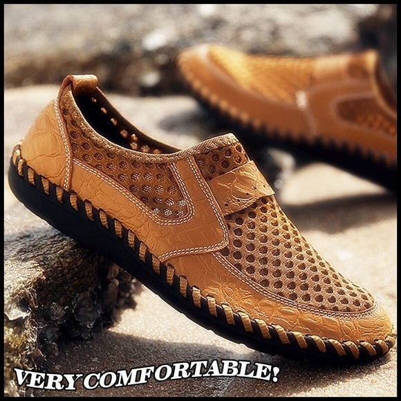 Mens Casual Breathable Leather Shoes