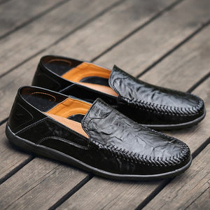 Zicowa Men Shoes - Moccasin Soft Non-slip Brand Fashion Black Brown Loafers