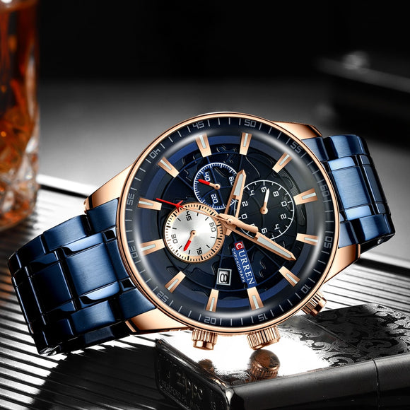 Luxury Casual Chronograph Quartz Wristwatch for Male