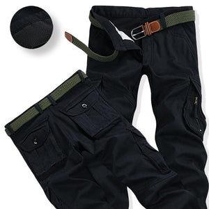 Zicowa Clothing - Casual Fleece Pockets Thick Warm Cargo Pants