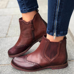 Women's Fashion Autumn Classic Zipper Ankle Boots