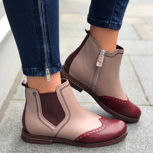 Women's Fashion Autumn Classic Zipper Ankle Boots