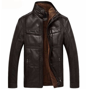 Brand High Quality Leather Jacket Men Coats