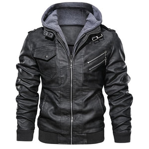 Zicowa Clothing - Autumn Casual Motorcycle Leather Jacket