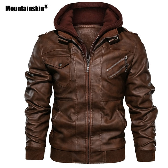 Zicowa Clothing - Autumn Casual Motorcycle Leather Jacket