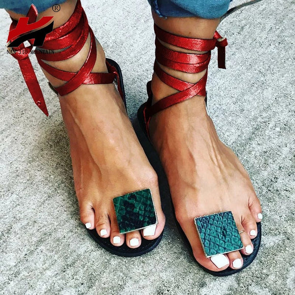 2019 Women Fashion Straps Rome Flat Sandals